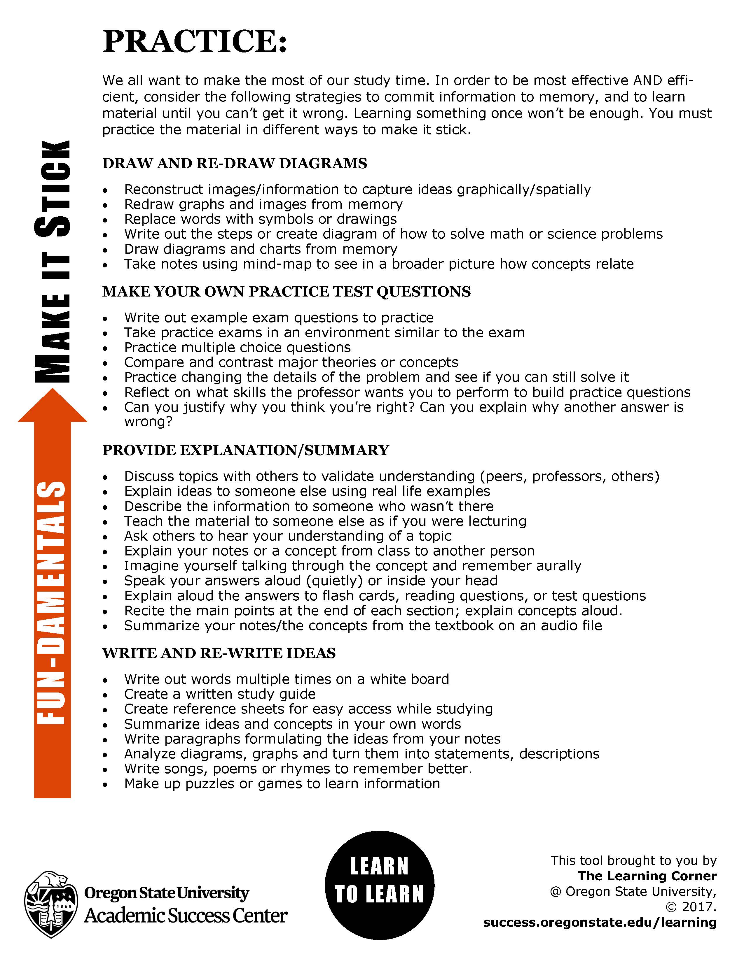 Image of Make it Stick Handout